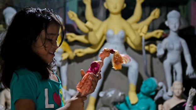 girl with toy