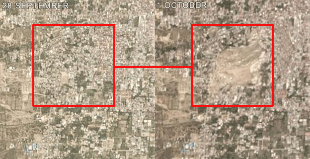 Palu city before and after