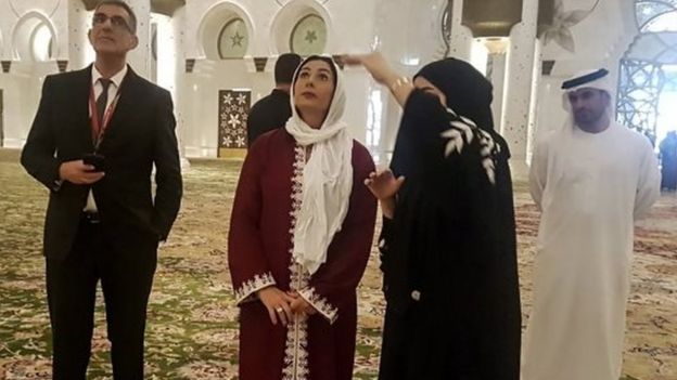 Israeli Sports and Culture minister Miri Regev visits a mosque Sheikh Zayed Mosque in Abu Dhabi (28/10/18)