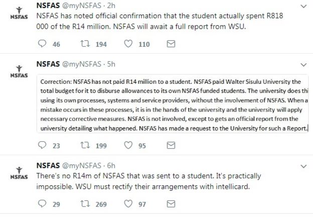 NSFAS imesema chuo kikuu ndicho kinachofaa kulaumiwa