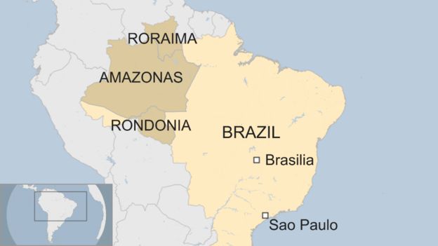 Brazil amazon map