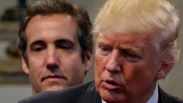 Cohen campaigning with Mr Trump in 2016