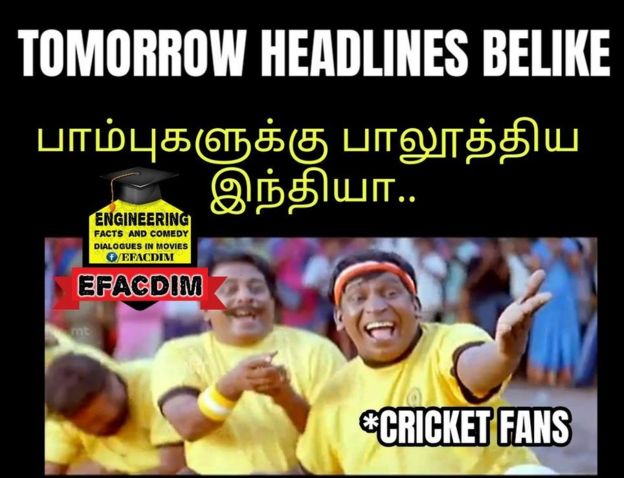 பாம்புகளுக்கு பாலூட்டிய இந்திய அணி - வைரலாகும் கிரிக்கெட் மீம்கள்