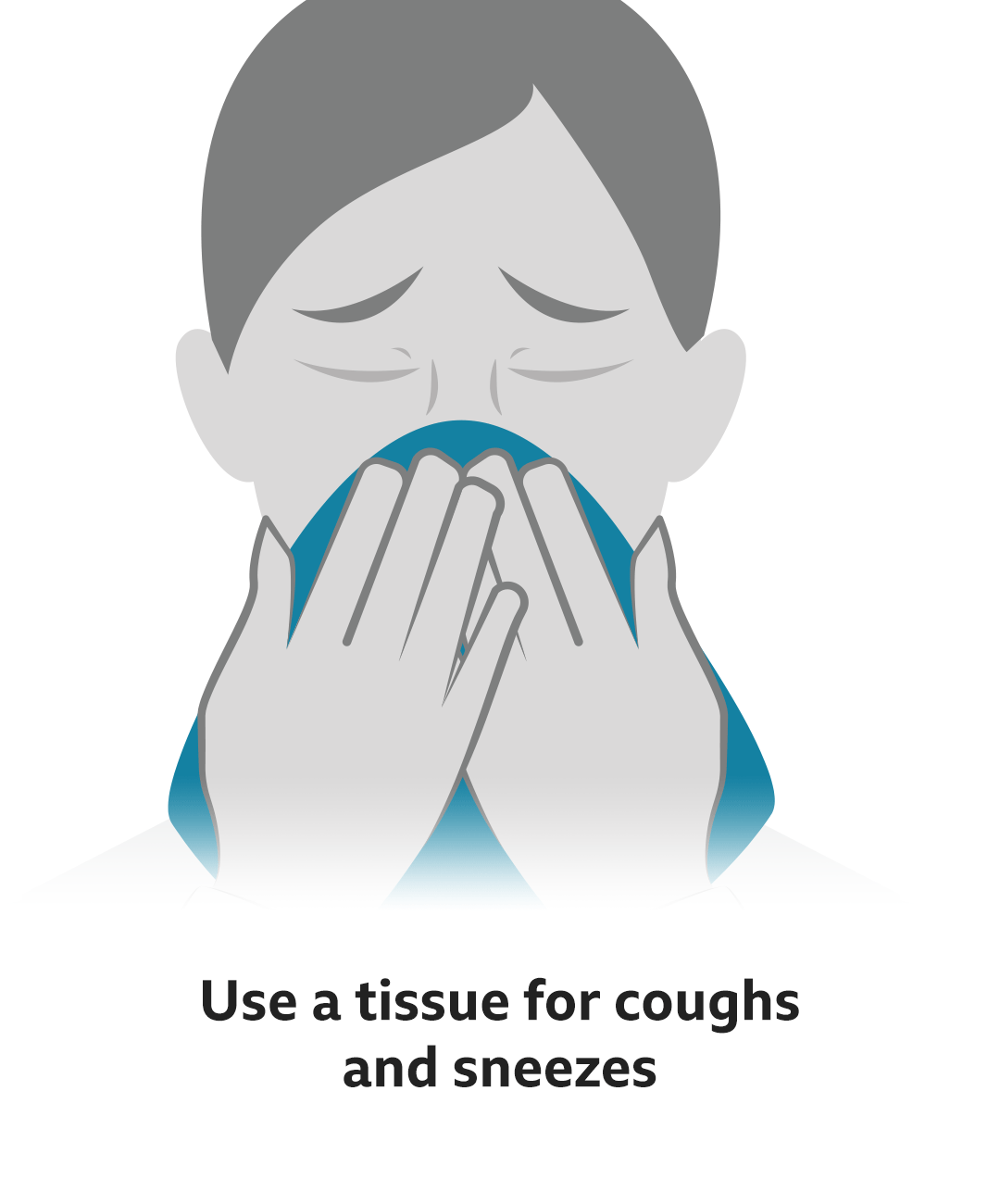 Text reads: Use a tissue for coughs and sneezes