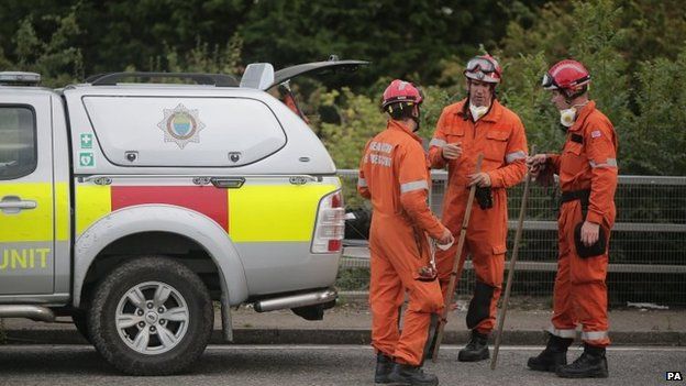 A Search and Rescue team attends the scene on the A27