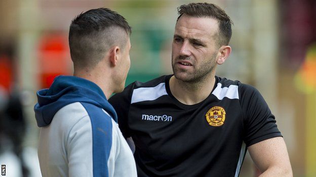 James McFadden (right) on the sidelines with Motherwell