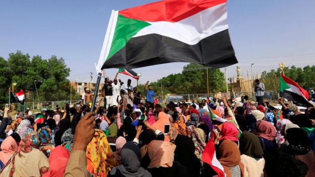 Protesters in Khartoum