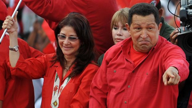 Cilia Flores y Hugo Chávez.