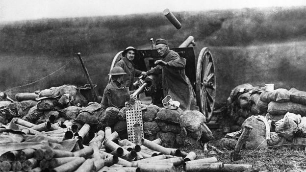 Soldados estadounidenses en Francia durante la Primera Guerra Mundial.