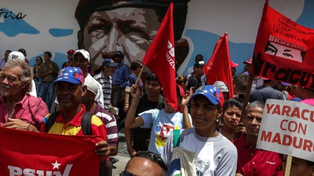 Marcha a favor de Nicolás Maduro na Venezuela