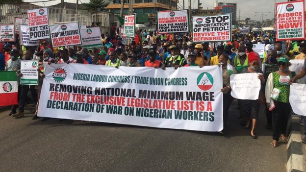 NLC strike 2021: Nigeria Labour Congress [NLC] 'minimum wage protest ...