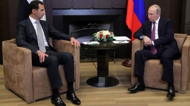Suriye Devlet Başkanı Beşar Esad ve Rusya Devlet Başkanı Vladimir Putin