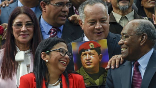 Delcy Rodríguez, CIlia Flores, Diosdado Cabello y Aristóbulo Istúriz.
