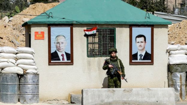 Şam'ın dışındaki Doğu Guta yakınlarında bir kontrol noktası