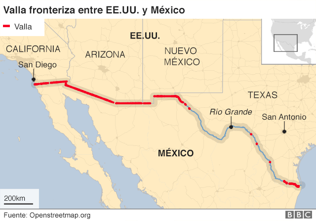 Valla entre EE.UU. y México