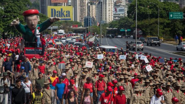 Manifestación a favor de Maduro.