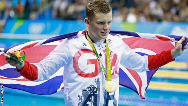 Rio 2016 British champion swimmer Adam Peaty