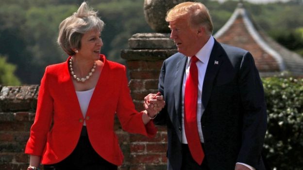 Donald Trump and Prime Minister Theresa