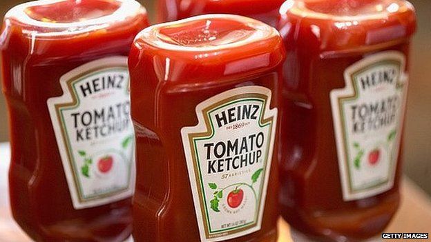 Heinz tomato ketchup bottles