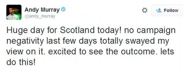 Andy Murray referendum tweet