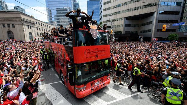 Pascal Siakam and Raptors' victory parade in Toronto