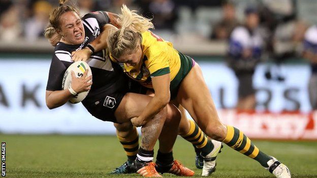 Australia's Ruan Sims in action against New Zealand