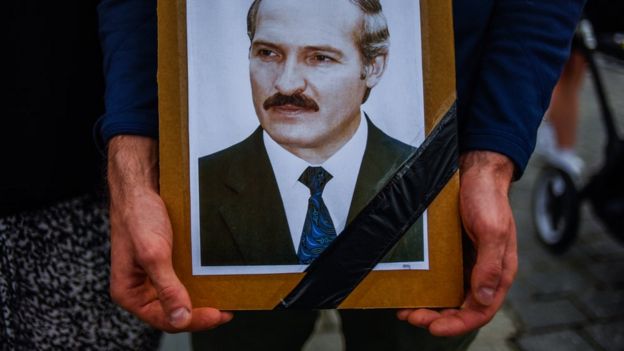 Image shows picture of Alexander Lukashenko