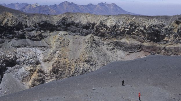 A área exata do sacrifício, no vulcão Misti
