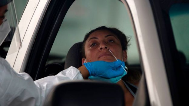 United Memorial Medical Center testing site in Houston, Texas, June 25, 2020.