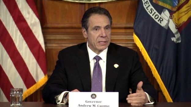 NY Governor Andrew Cuomo holds daily press briefing