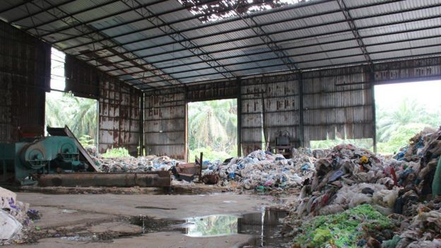 Una fábrica de reciclaje abandonada en Kuala Langat.