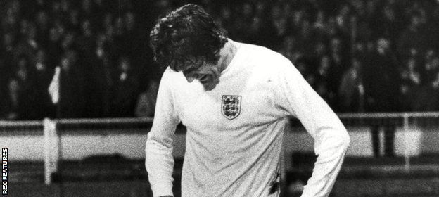Hunter was disconsolate after his mistake led to England failing to qualify for the 1974 World Cup