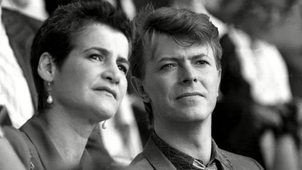 David Bowie y Corinne Schwab en 1985