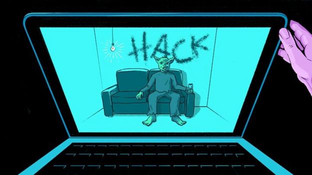 ilustración, hacker