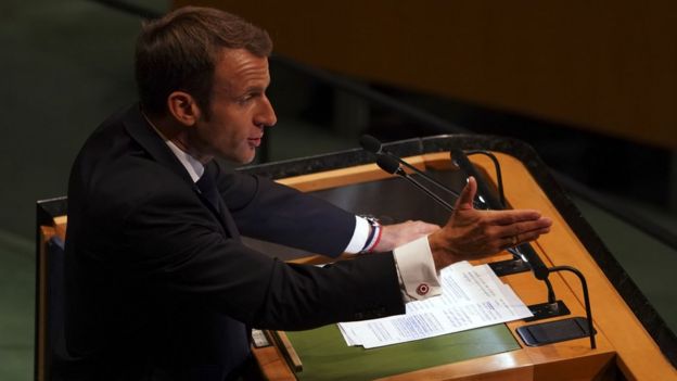 France's President, Emmanuel Macron, at the UN, 25 September