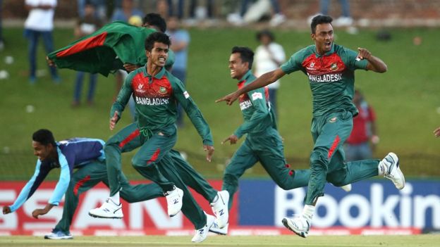 জেতার পর বাংলাদেশী ক্রিকেটারদের উল্লাস