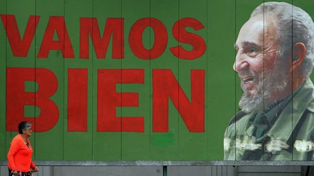 Cartel alusivo a Fidel Castro