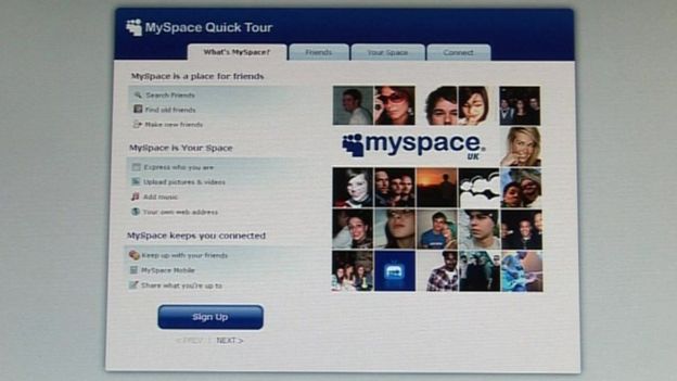 Apariencia de MySpace en 2009.