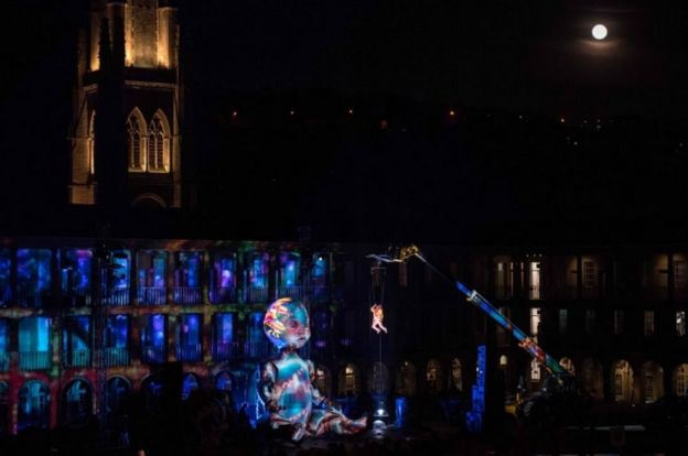 Zara Giant Baby Puppet Stars In Halifax Piece Hall Show - 