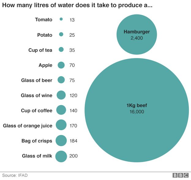 Chart showing water usage