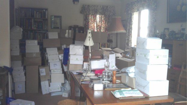 Boxes of charity letters