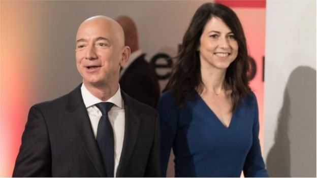 Jeff Bezos na aliyekuwa mkewe Bi MacKenzie