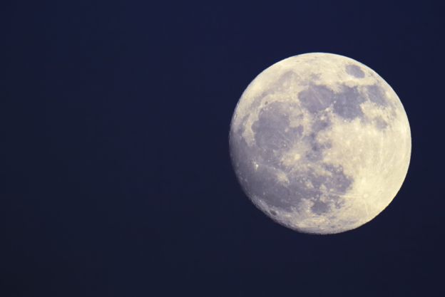 Full moon with visible surface
