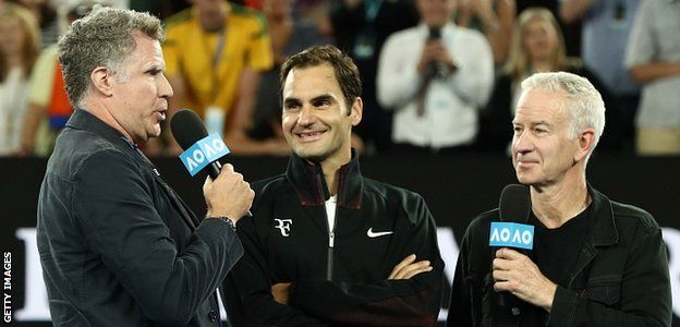 Will Ferrell interviewed Roger Federer after the Swiss' win