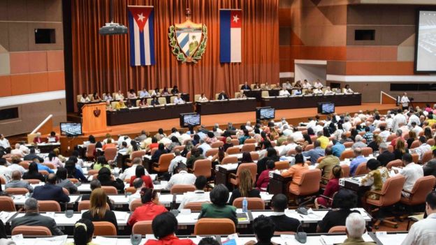 El parlamento cubano en la primera sesiÃ³n bajo el nuevo gobierno del presidente Miguel DÃ­az-Canel, en el Palacio de Convenciones de La Habana, el 2 de junio de 2018.
