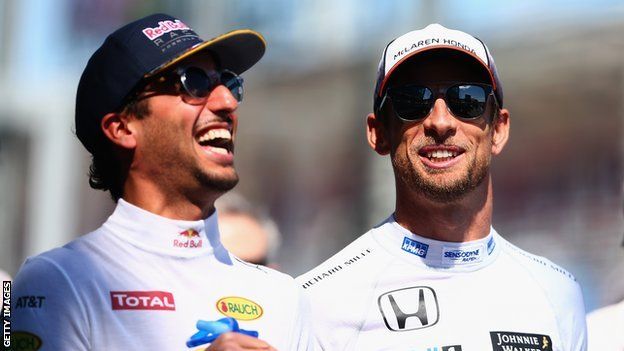 Daniel Ricciardo and Jenson Button