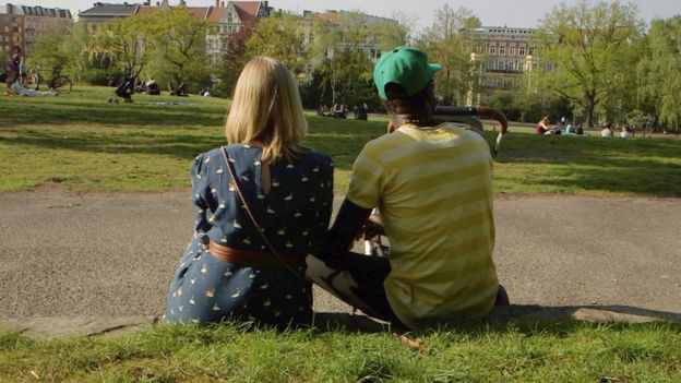 Nina and her Ugandan husband, who moved to Berlin in 2017