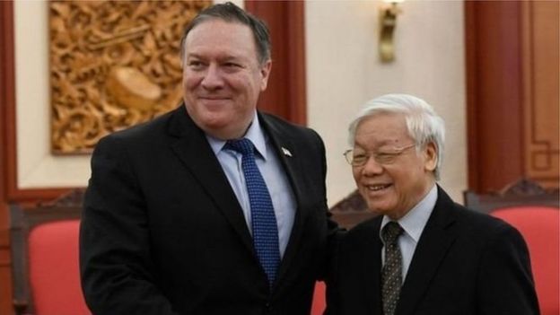 Ngoại trưởng Hoa Kỳ Mike Pompeo gặp TBT Nguyễn Phú Trọng tại Hà Nội 8/7