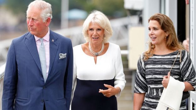 Prenses Haya (en sağda), Prens Charles ve eşi Camilla ile Londra'da (5 Eylül 2018)