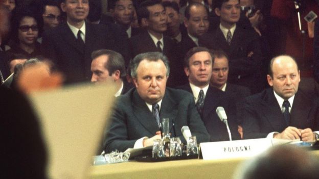 Bộ trưởng Ngoại giao Ba Lan, Stefan Olzowski tại Hòa đàm Paris tháng 3/1973